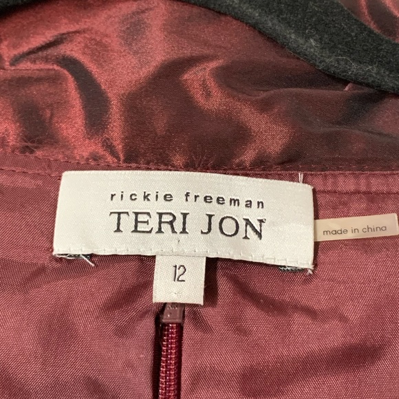 Teri Jon by Ricki Freeman dress size 12 in wine. - Picture 3 of 6